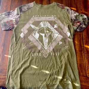 Affliction Men’s Tee, M, New Green Kryptek Camo